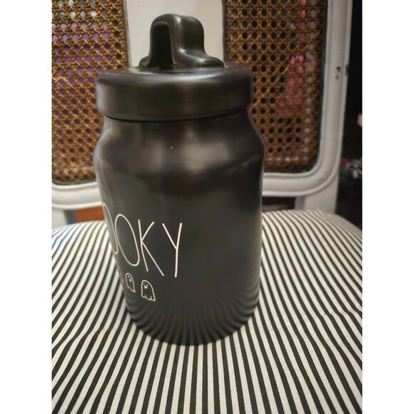 NWT Rae Dunn Halloween Spooky Ghosts Black Canister - Picture 3 of 12